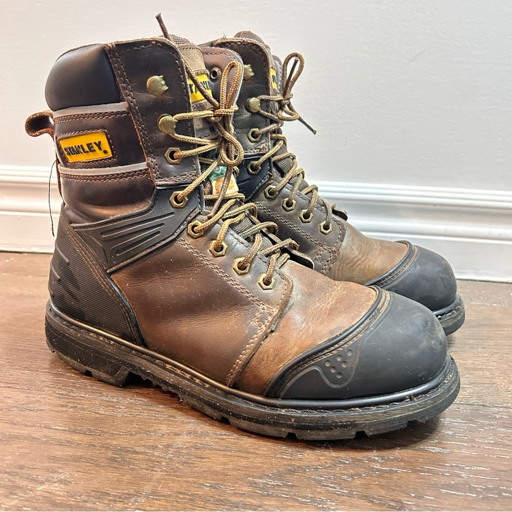 Stanley Work Boots Steel Toe Trooper Men's Size 9 CSA Durable Guards Leather